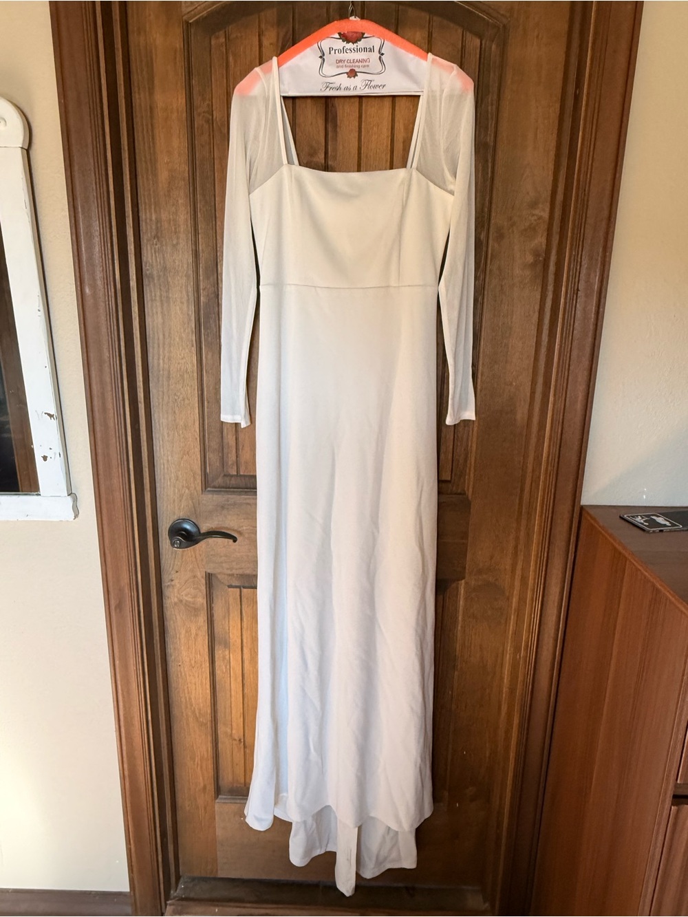 Lulu's Ivory Long-Sleeve Square Neck Maxi Dress